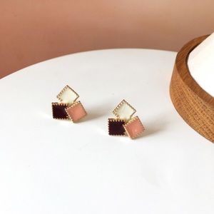 Simple Square Stitching Earrings